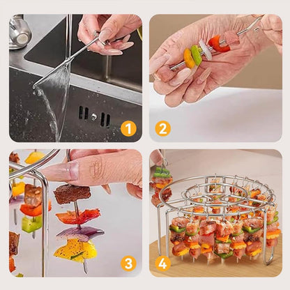 🔥 Crispy Restaurant-Style Kebabs At Home – Vertical Air Fryer Skewer Rack 🍢