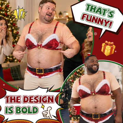 🎄Double-Take Christmas Costume — Cheeky Belly Illusion for Adults