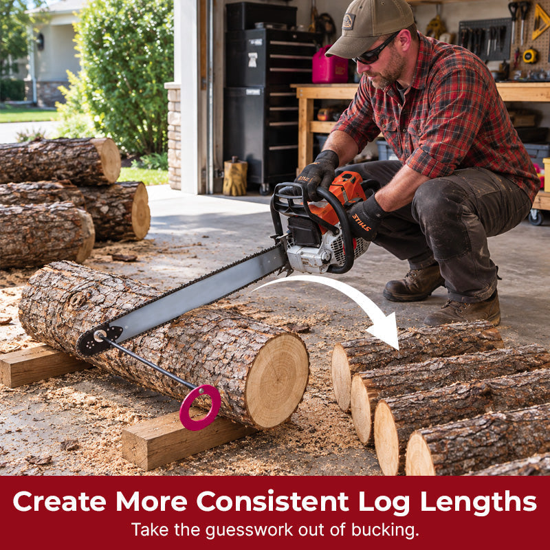 🔧📏 Adjustable Firewood Marking Tool — Magnetic Chainsaw Guide for Consistent Log Lengths
