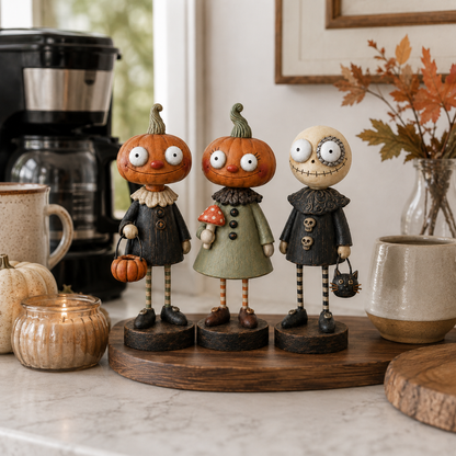🎃🍂 Primitive Pumpkin Friends Collection — Vintage Halloween Figurines