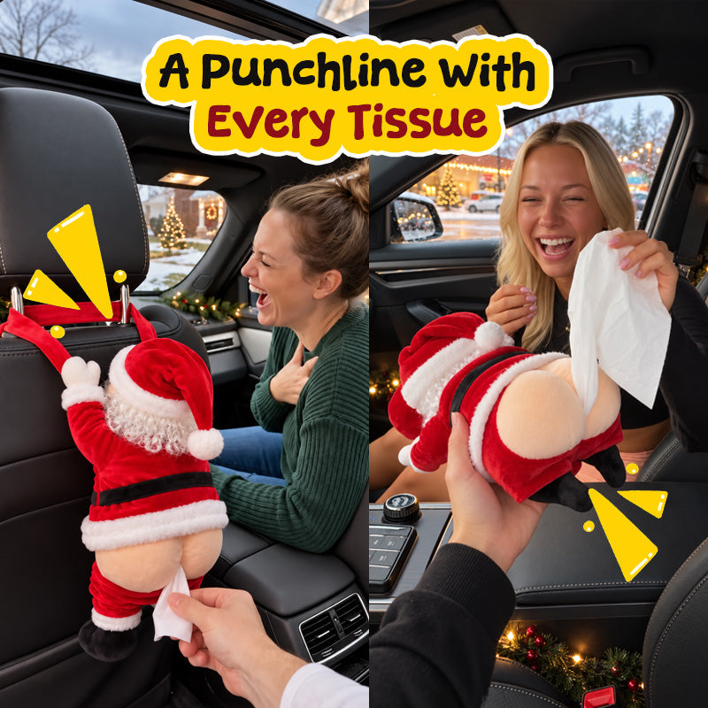 🎅😂Santa's Cheeky Side -- Funny Butt Tissue Box Cover for Christmas Laughs