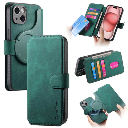 Leather Wallet Phone Case – Detachable Design & Wireless Charging Compatible
