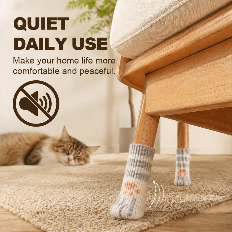 🐾🔇 Quieter Floors, Cuter Chairs — Cat Paw Leg Covers