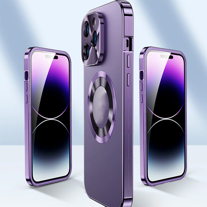 Anti-peeping double-sided magnetic mobile phone case