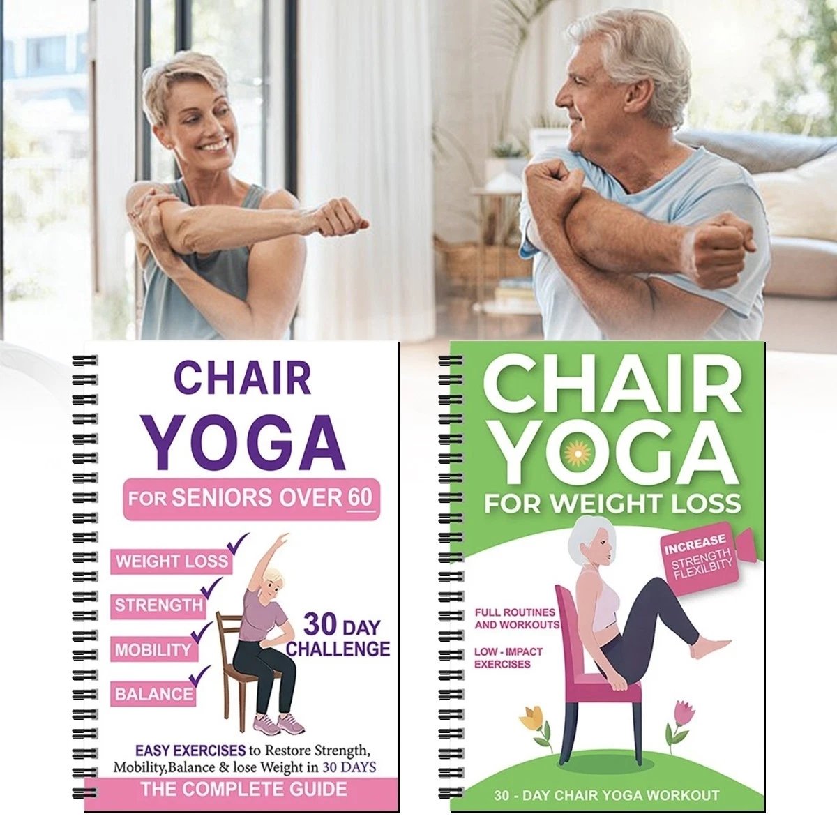 🔥Chair Yoga for Seniors: 40+ Simple Light-Resistance Exercises for Strength, Mobility, Balance & Weight Loss