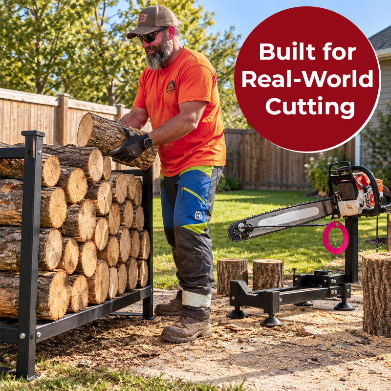🔧📏 Adjustable Firewood Marking Tool — Magnetic Chainsaw Guide for Consistent Log Lengths