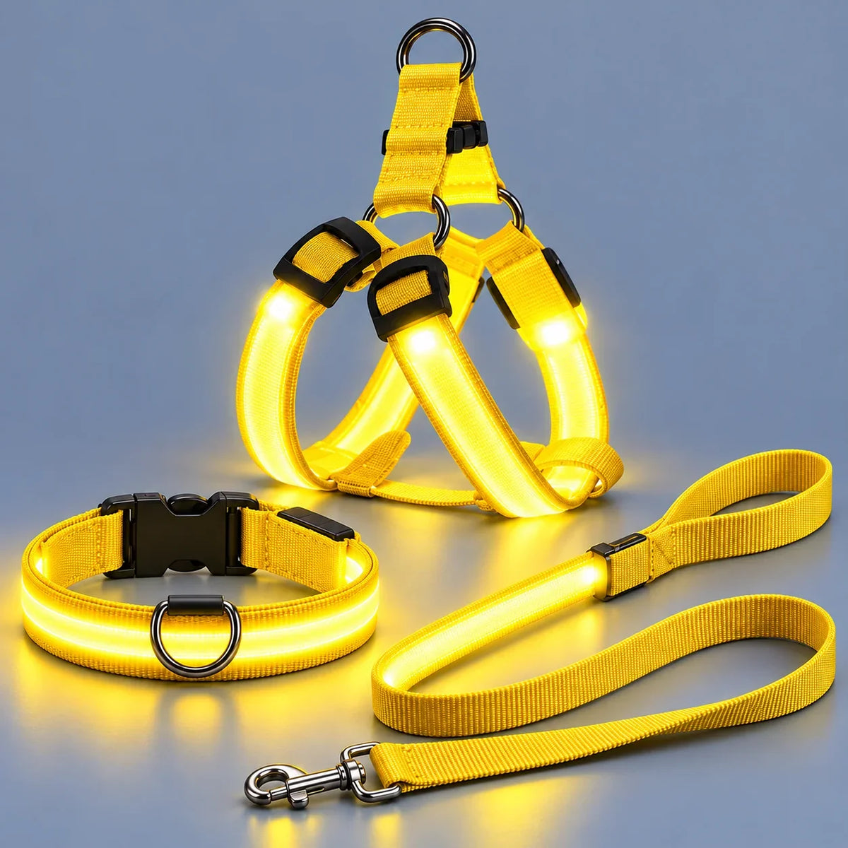 🐾🐕LED Dog Harness & Leash Set — Bright Night Walks, Easier to Spot After Dark