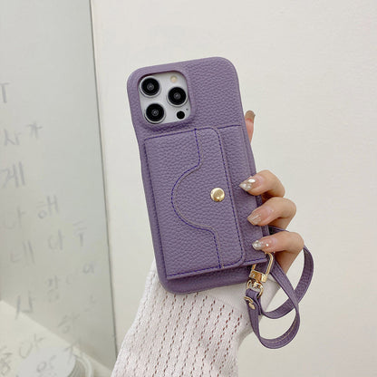Luxe Mirrored Leather Card Holder Phone Case