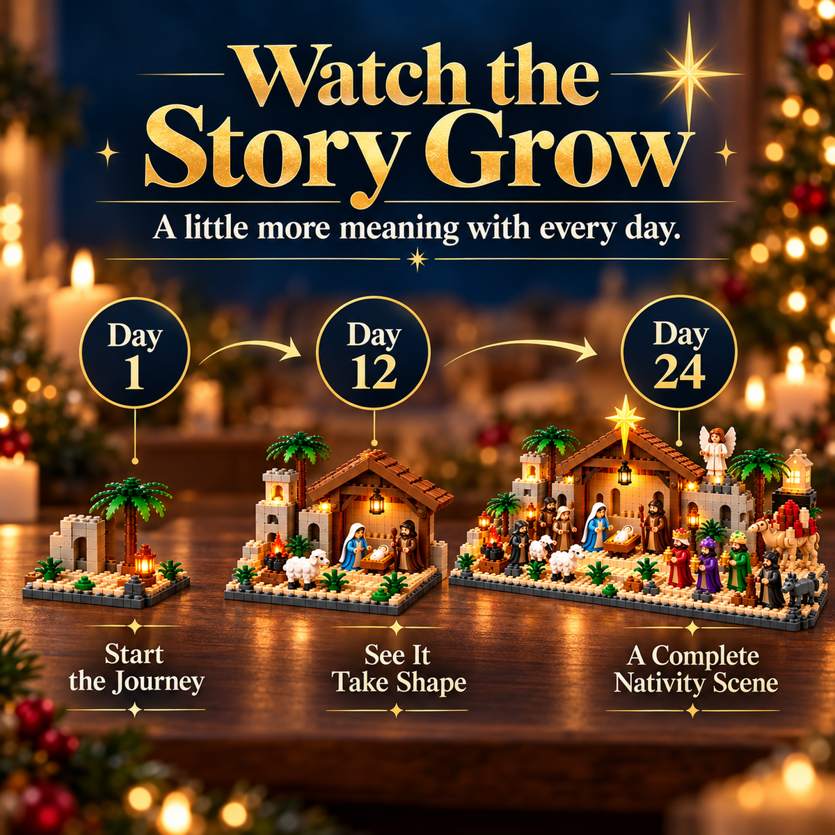 ⭐ AmenBricks Nativity Advent Calendar — 24-Day Buildable Christmas Countdown