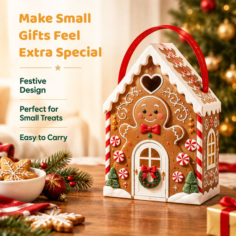 🏠🎄 Christmas Cottage Handle Gift Box — 5 Festive Designs, House‑Shaped Packaging with Carry Handle