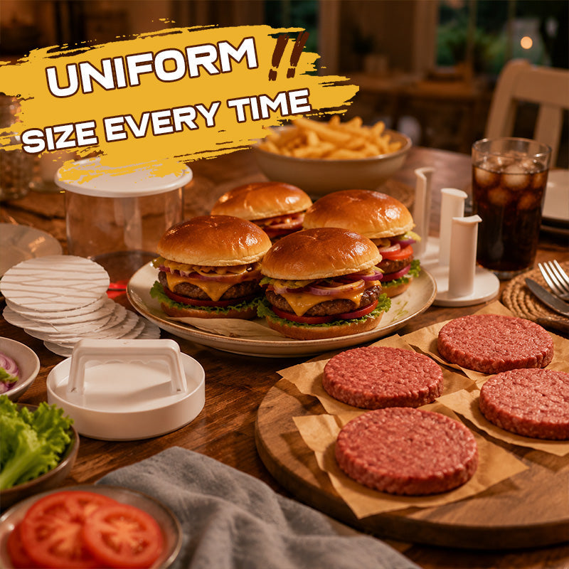 🍔 Burger Patty Maker Press: Non-Stick Mold for Perfect Homemade Patties & BBQs! 🥩