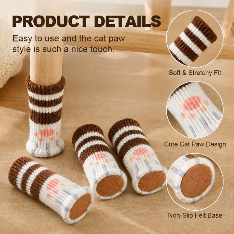 🐾🔇 Quieter Floors, Cuter Chairs — Cat Paw Leg Covers