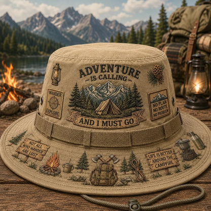 Last Day Promo: 49% OFF🌲 Adventure Is Calling Boonie Hat: Outdoor Hiking & Camping Sun Hat! 🏕️