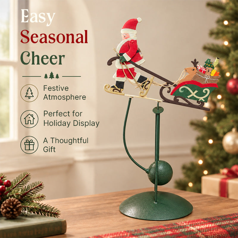🎅✨ Wobbly Santa Christmas Figurine — Playful Holiday Motion Decor for Mantels, Shelves & Tables