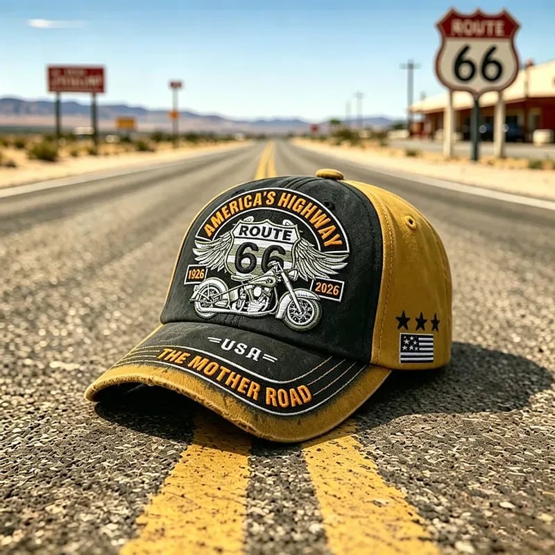 🛣️🧢 100 Years of Route 66 — Retro Anniversary Baseball Cap