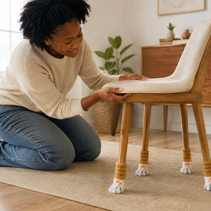 🐾🔇 Quieter Floors, Cuter Chairs — Cat Paw Leg Covers