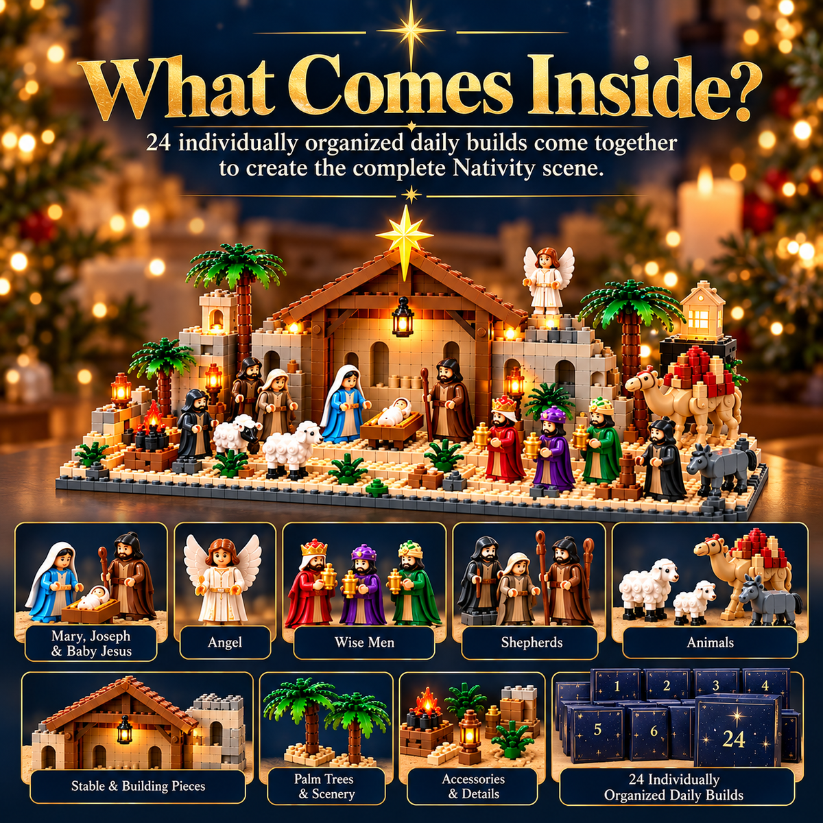⭐ AmenBricks Nativity Advent Calendar — 24-Day Buildable Christmas Countdown