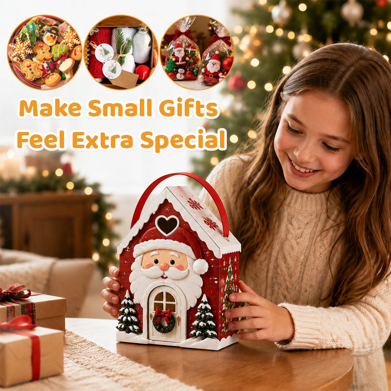 🏠🎄 Christmas Cottage Handle Gift Box — 5 Festive Designs, House‑Shaped Packaging with Carry Handle