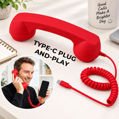 ☎️📱 Retro Telephone Handset for Type-C Phones — Old-School Style with Modern Plug-and-Play