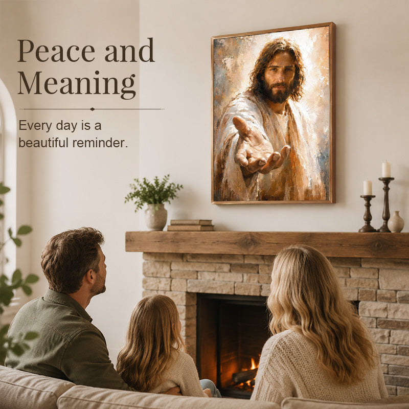 🙏🕯️ Walk With Me — Jesus Wall Art for the Faithful Heart