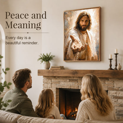 🙏🕯️ Walk With Me — Jesus Wall Art for the Faithful Heart