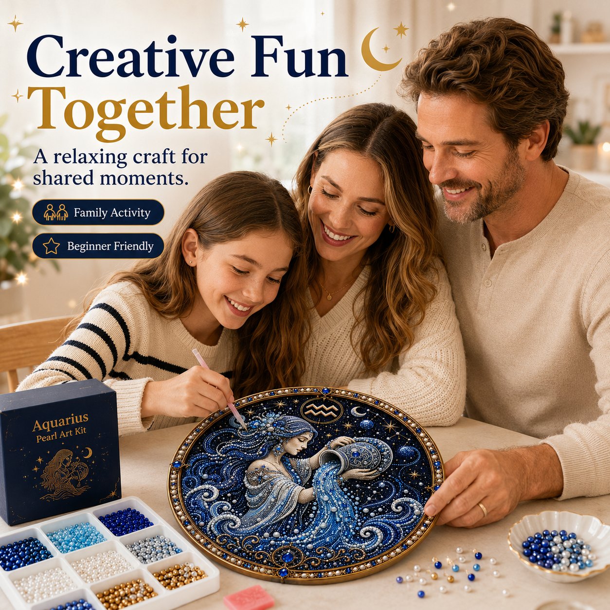 ♈✨Personalized 12 Zodiac Pearl Art Kit – Relax & Create! 🌌