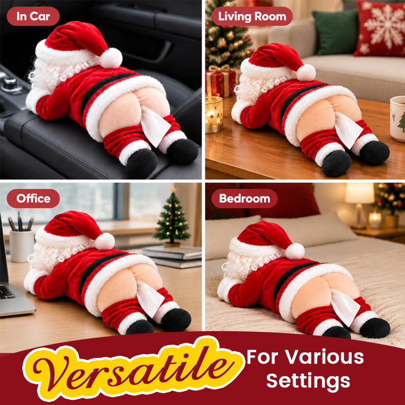 🎅😂Santa's Cheeky Side -- Funny Butt Tissue Box Cover for Christmas Laughs