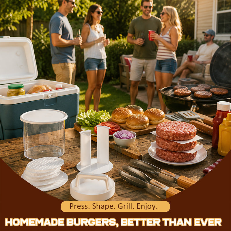 🍔 Burger Patty Maker Press: Non-Stick Mold for Perfect Homemade Patties & BBQs! 🥩
