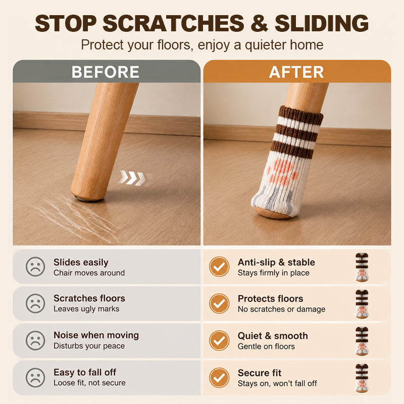 🐾🔇 Quieter Floors, Cuter Chairs — Cat Paw Leg Covers