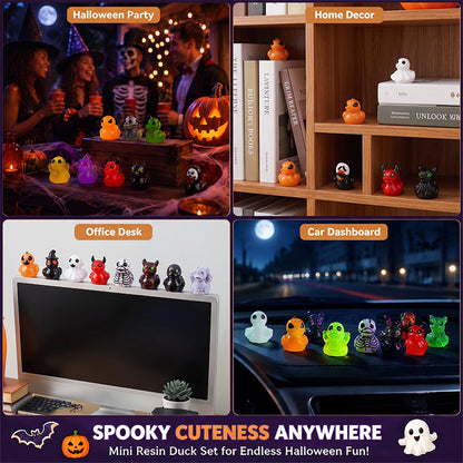 🎃🐤 Halloween Resin Mini Duckies — 12 Spooky Designs