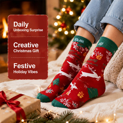 🎄 Festive Christmas Sock Advent Calendar: Daily Unboxing Holiday Gift Box! 🧦✨
