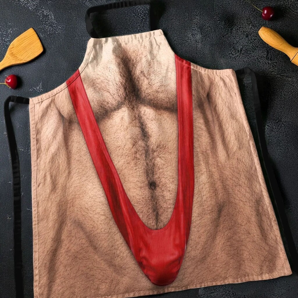 😂🔥 The Apron That Turns Heads — Funny Hairy Chest Apron