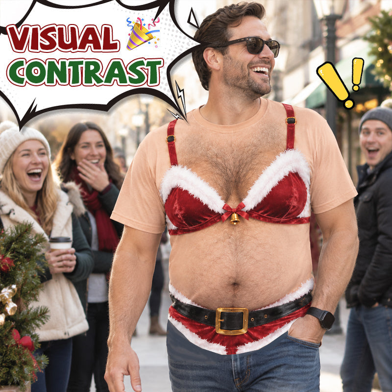 🎄Double-Take Christmas Costume — Cheeky Belly Illusion for Adults