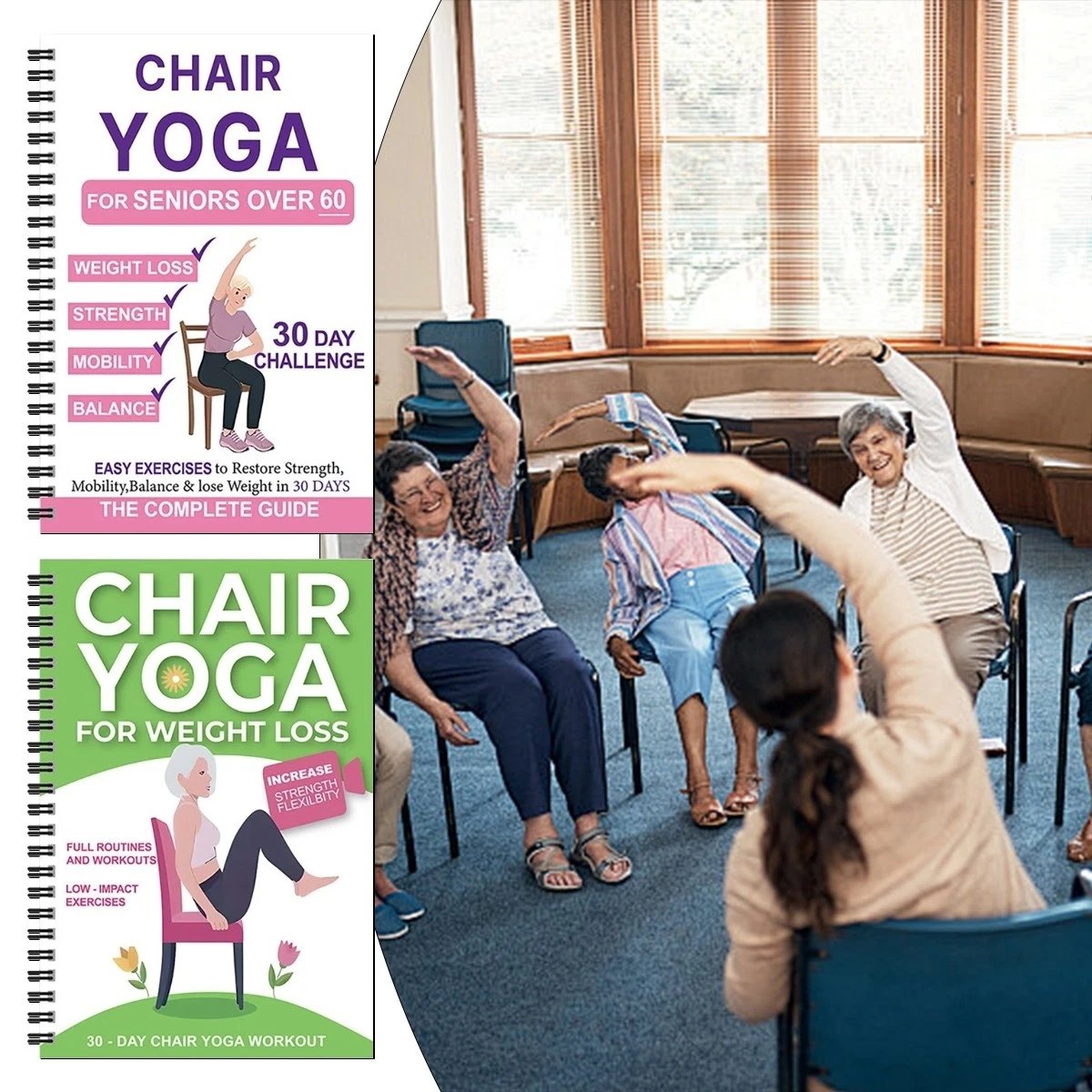 🔥Chair Yoga for Seniors: 40+ Simple Light-Resistance Exercises for Strength, Mobility, Balance & Weight Loss
