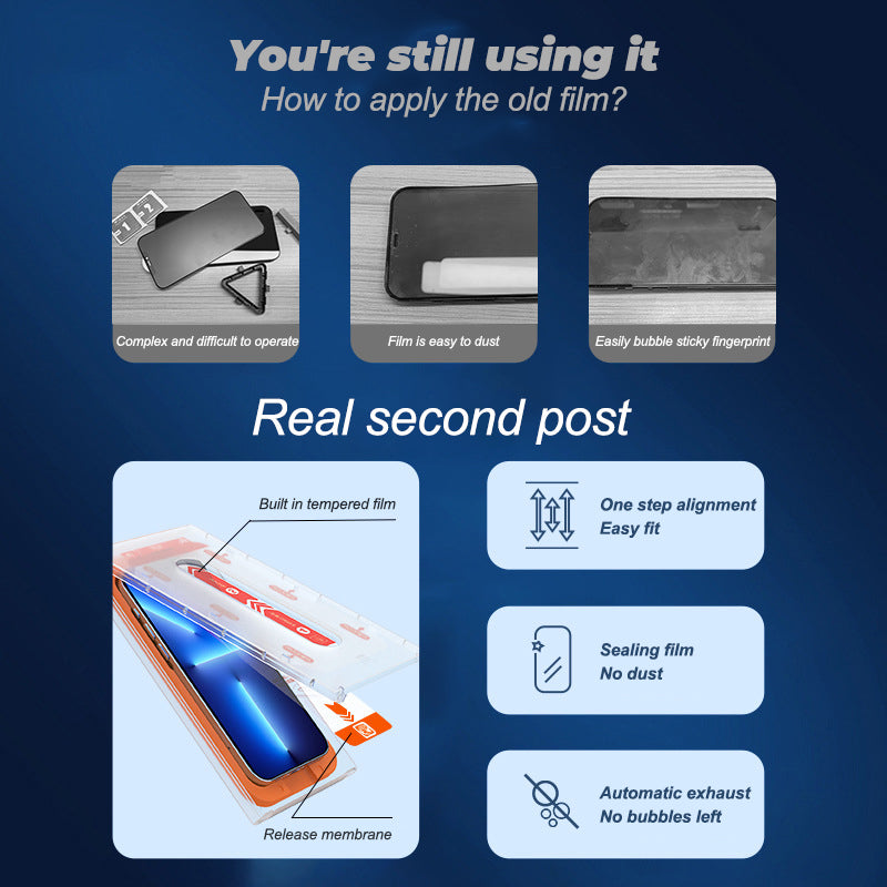 Pull-out Dustproof Second Sticker Mobile Phone Tempered Film
