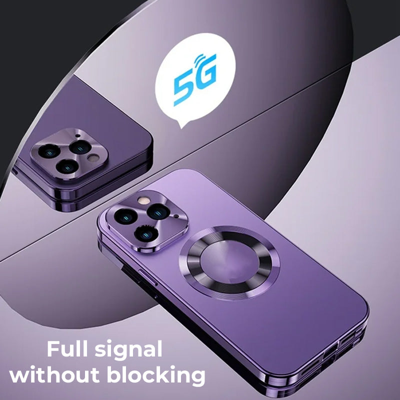 Anti-peeping double-sided magnetic mobile phone case