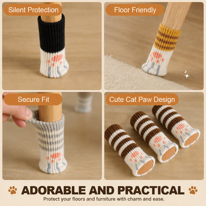 🐾🔇 Quieter Floors, Cuter Chairs — Cat Paw Leg Covers