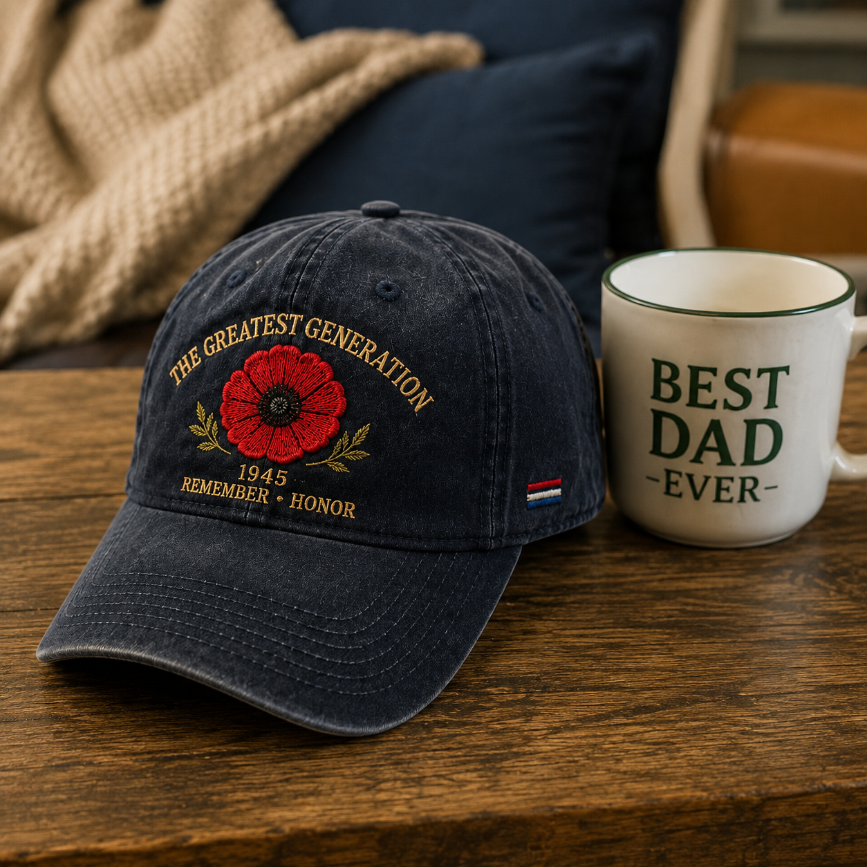 🎖️🌺 A Generation's Legacy — 1945 Remembrance Poppy Cap