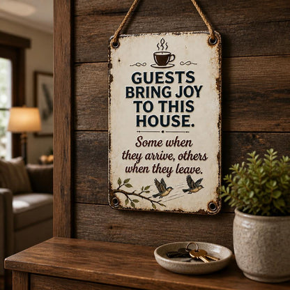 ✨🏡Cozy Welcome Metal Sign for Porch & Garden - Weatherproof Vintage Wall Decor for Front Door, Outdoor Gate & Yard Fence