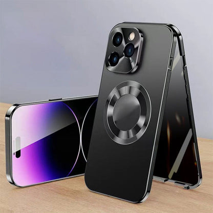 Anti-peeping double-sided magnetic mobile phone case