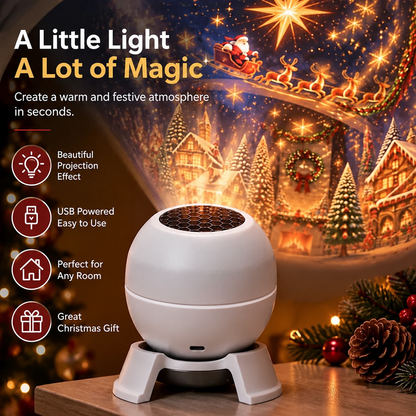 🎄✨ Christmas Projection Night Light — USB-Powered Holiday Scene for Walls & Ceiling