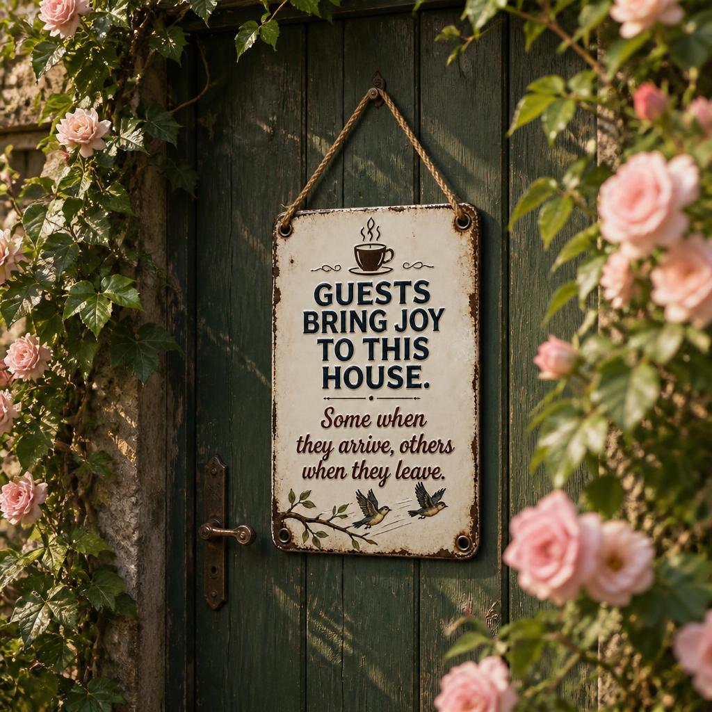 ✨🏡Cozy Welcome Metal Sign for Porch & Garden - Weatherproof Vintage Wall Decor for Front Door, Outdoor Gate & Yard Fence