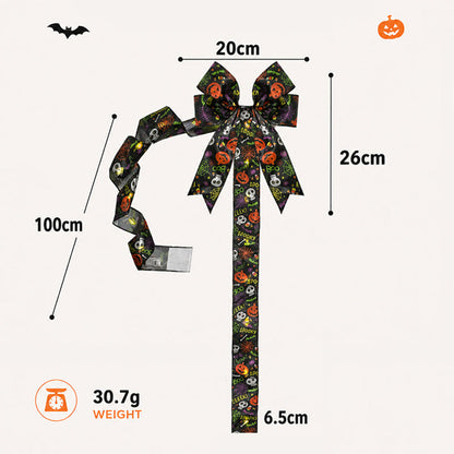 🎃 Halloween Cabinet Bow & Ribbon Wreath: Spooky Cute Kitchen Decor! 👻
