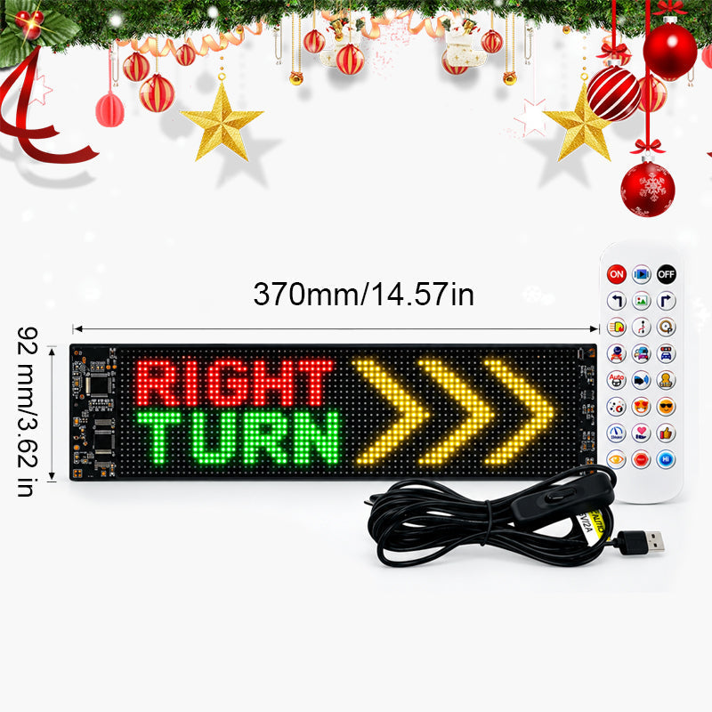 🎅🚗 Animated LED Car Display — App‑Controlled Festive Window Screen, USB‑C Powered