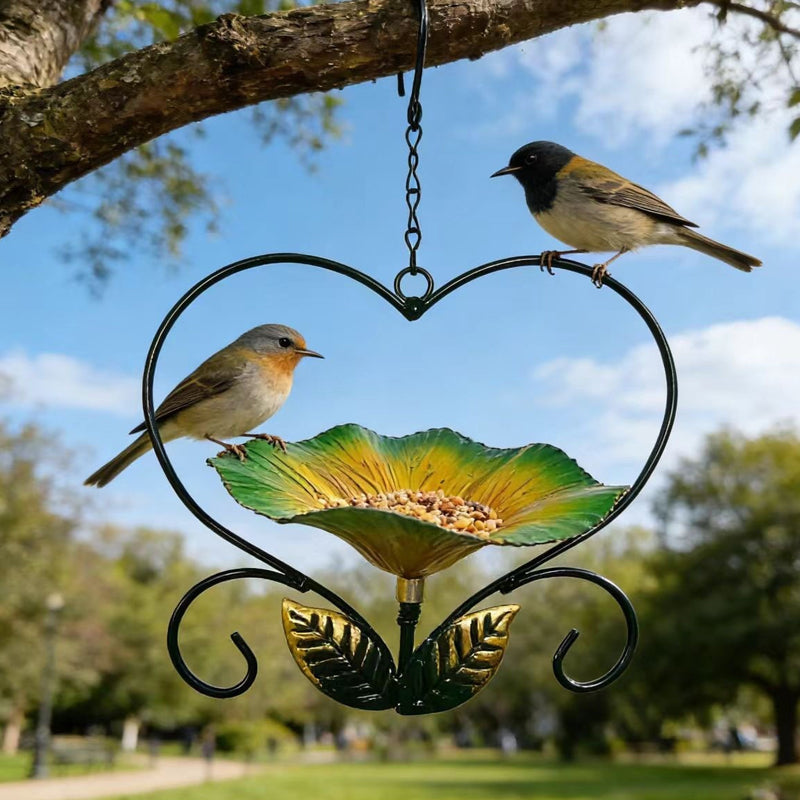 🐦 Heart-Shaped Bird Feeder – Floral, Hanging,Perfect for Backyard or Balcony 🏡