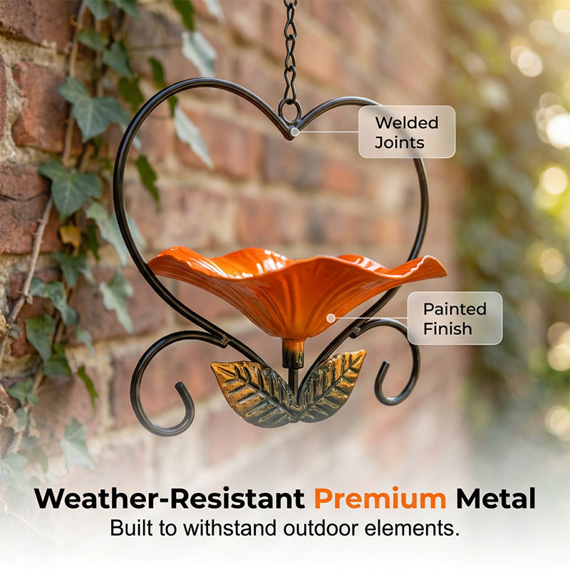 🐦 Heart-Shaped Bird Feeder – Floral, Hanging,Perfect for Backyard or Balcony 🏡
