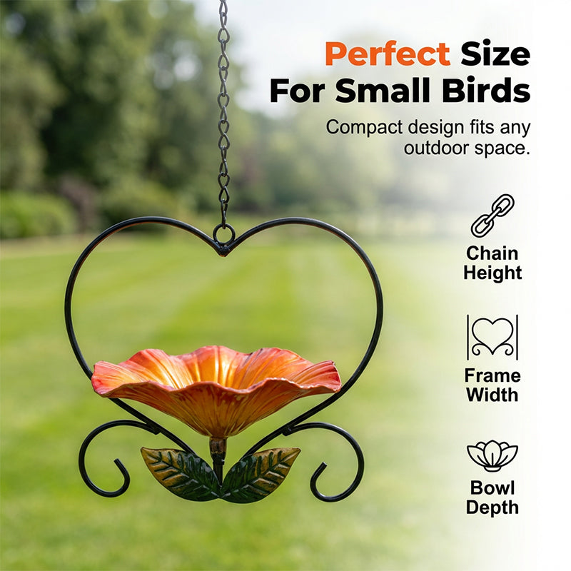 🐦 Heart-Shaped Bird Feeder – Floral, Hanging,Perfect for Backyard or Balcony 🏡