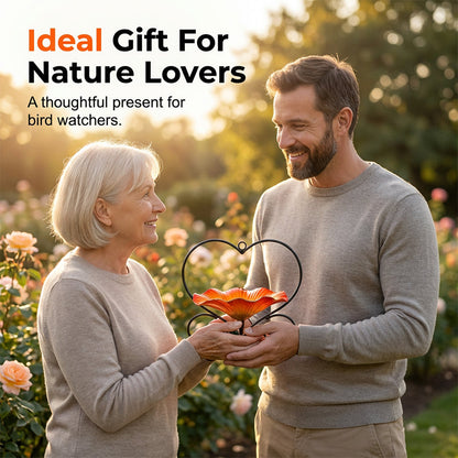 🐦 Heart-Shaped Bird Feeder – Floral, Hanging,Perfect for Backyard or Balcony 🏡