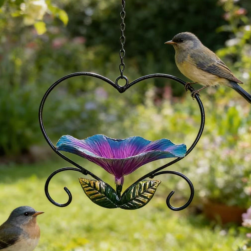 🐦 Heart-Shaped Bird Feeder – Floral, Hanging,Perfect for Backyard or Balcony 🏡
