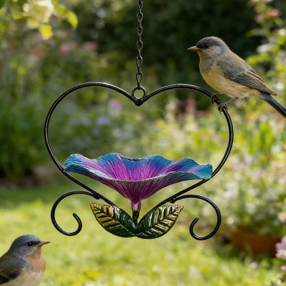 🐦 Heart-Shaped Bird Feeder – Floral, Hanging,Perfect for Backyard or Balcony 🏡